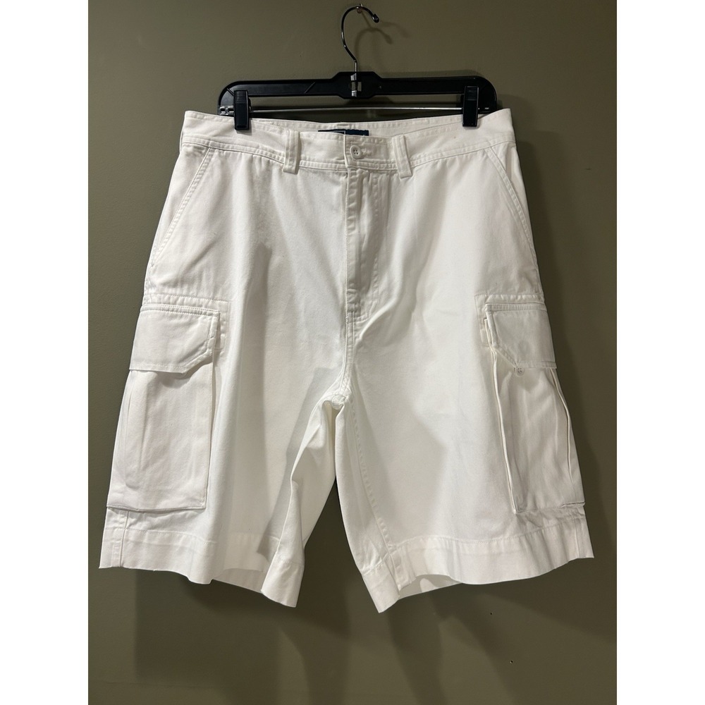 Vtg Polo 67 Ralph Lauren Cargo Shorts Mens Sz 34 Ivory White Utility 80s Baggy